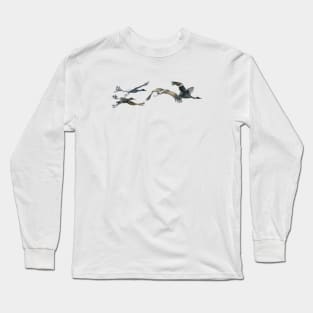 Sandhill Crane Watercolor Long Sleeve T-Shirt